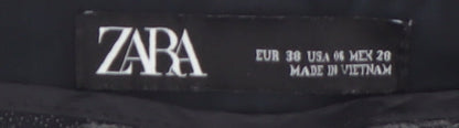 Zara Women Black Chino Trousers Size 10 Slim Fit Cotton Stretch