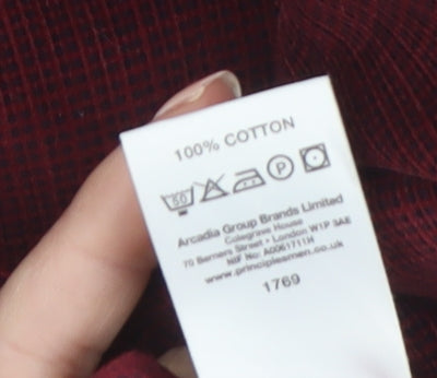 Principles for Men Red Corduroy Button-Up Long Sleeve Shirt Size S