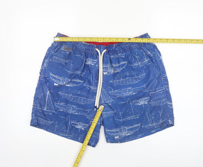 Marks and Spencer Men's Blue Nautical Print Swim Shorts Medium