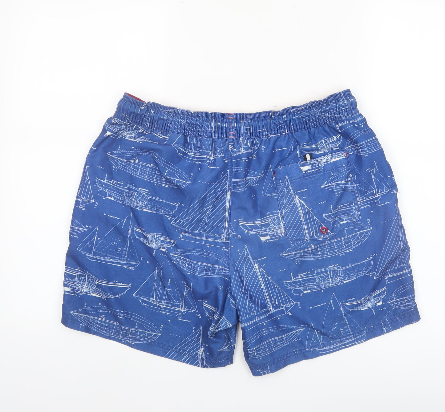 Marks and Spencer Men's Blue Nautical Print Swim Shorts Medium