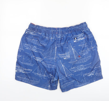 Marks and Spencer Men's Blue Nautical Print Swim Shorts Medium