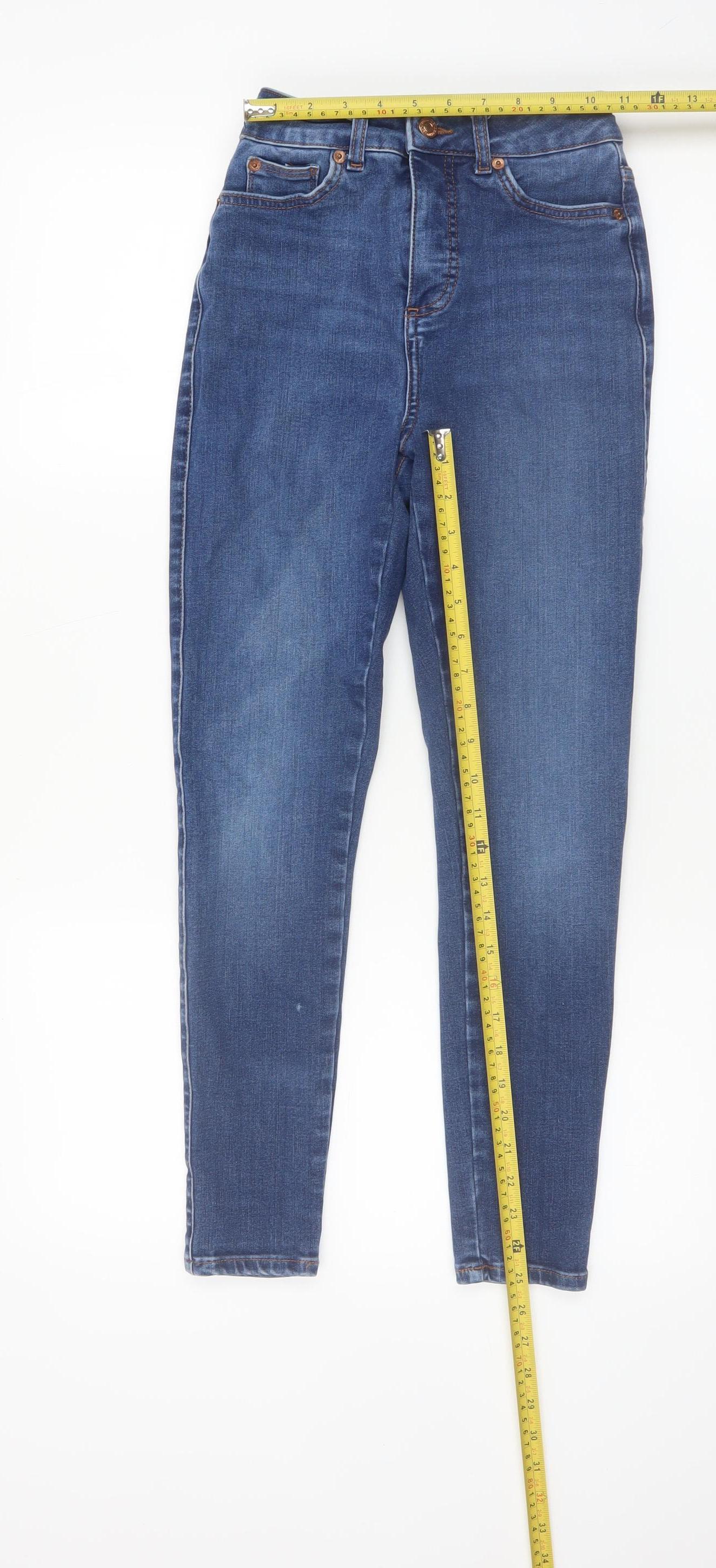 New Look Women Blue High Rise Skinny Stretch Denim Jeans Size 8