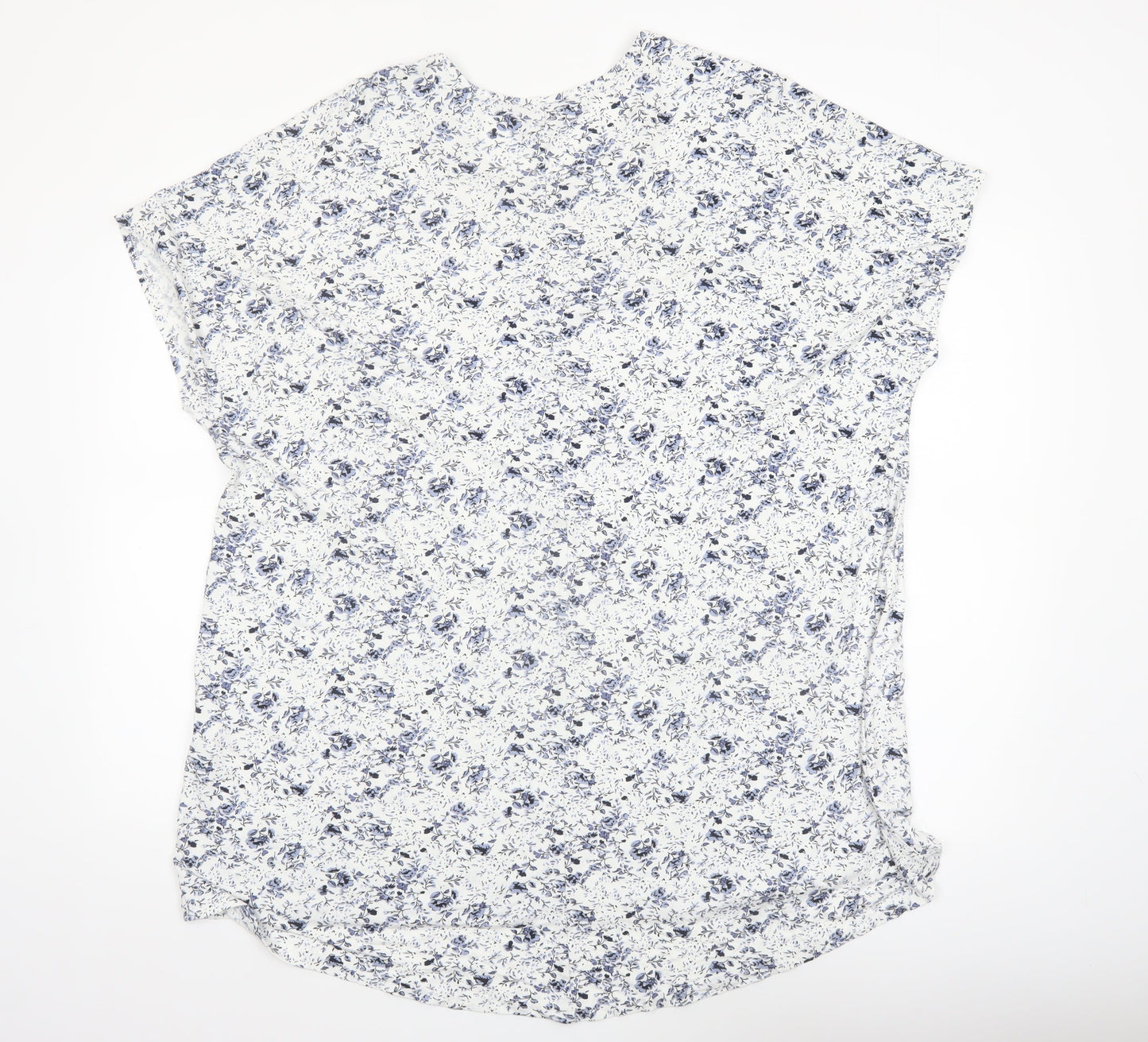 Yours Women's White Floral Viscose Stretch Plus Size 20 T-Shirt