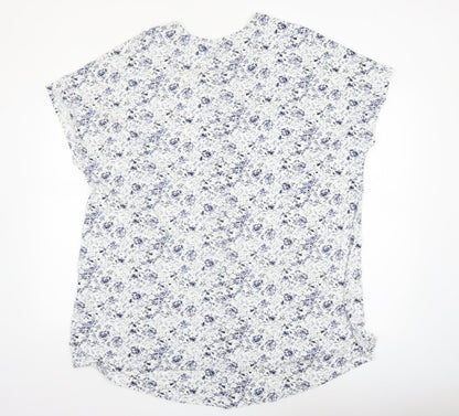 Yours Women's White Floral Viscose Stretch Plus Size 20 T-Shirt