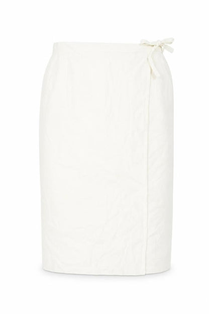 C&A Women Ivory Midi Wrap Skirt Linen Blend Size 18