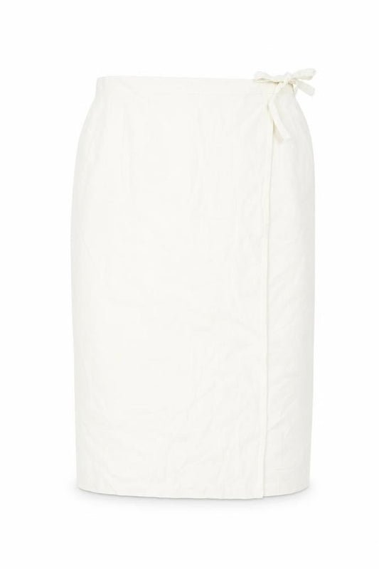 C&A Women Ivory Midi Wrap Skirt Linen Blend Size 18