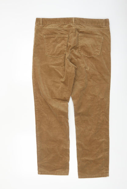 Marks and Spencer Women’s Brown Corduroy Chino Trousers Size 16 Short