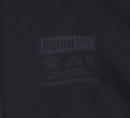 Puma Girls Black 13-14 Years Activewear Leggings with Logo Print
