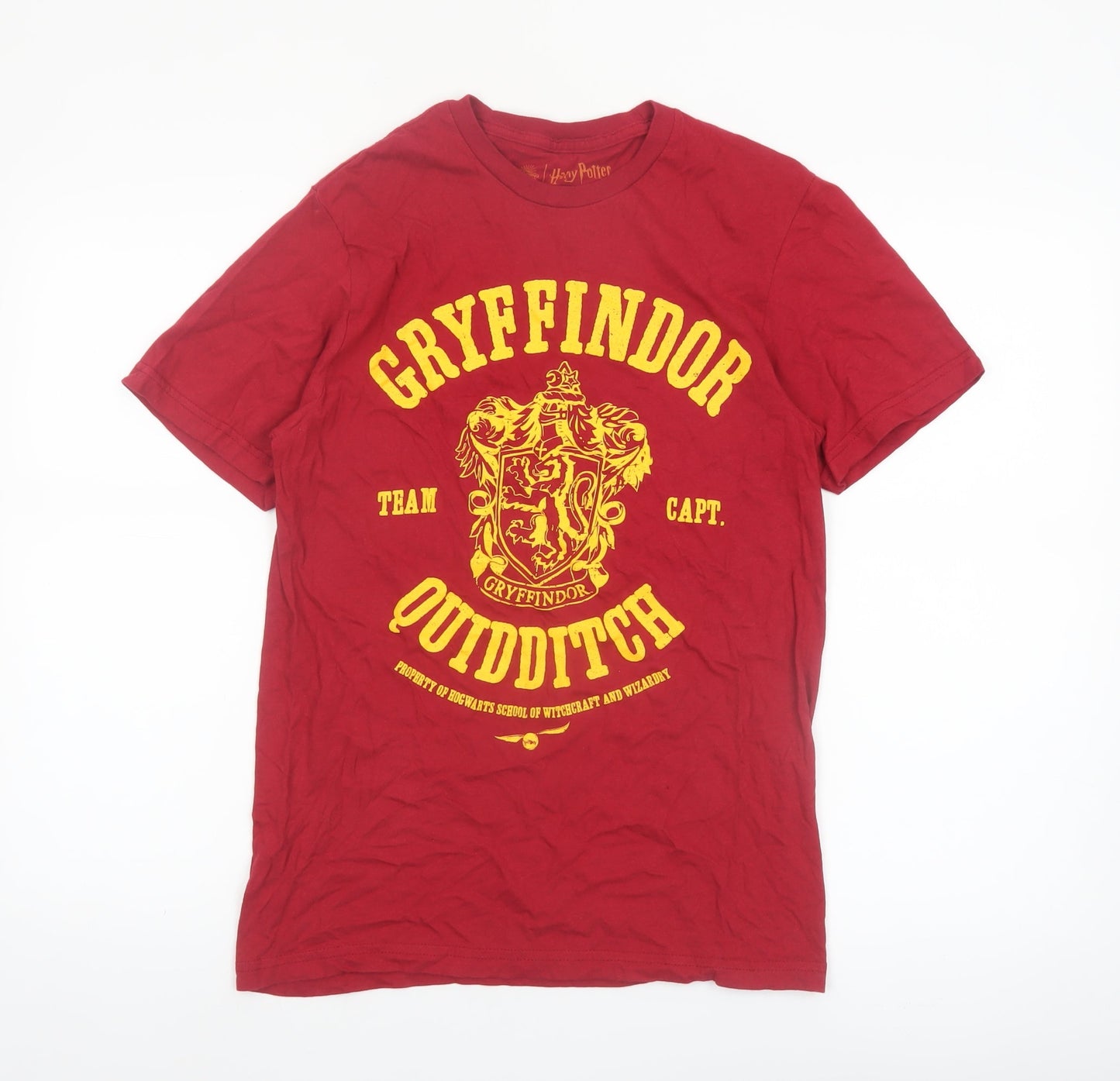 Harry Potter Gryffindor Quidditch Red T-Shirt Men's Small Cotton Crew Neck