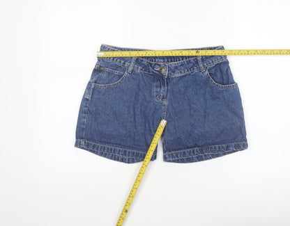Denim Co Women Blue Cotton Chino Shorts Size 10 Casual