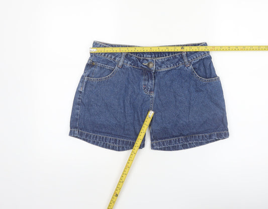 Denim Co Women Blue Cotton Chino Shorts Size 10 Casual