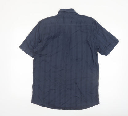 Boston Crew Men's Blue Cotton Short Sleeve Button-Up Shirt Size S