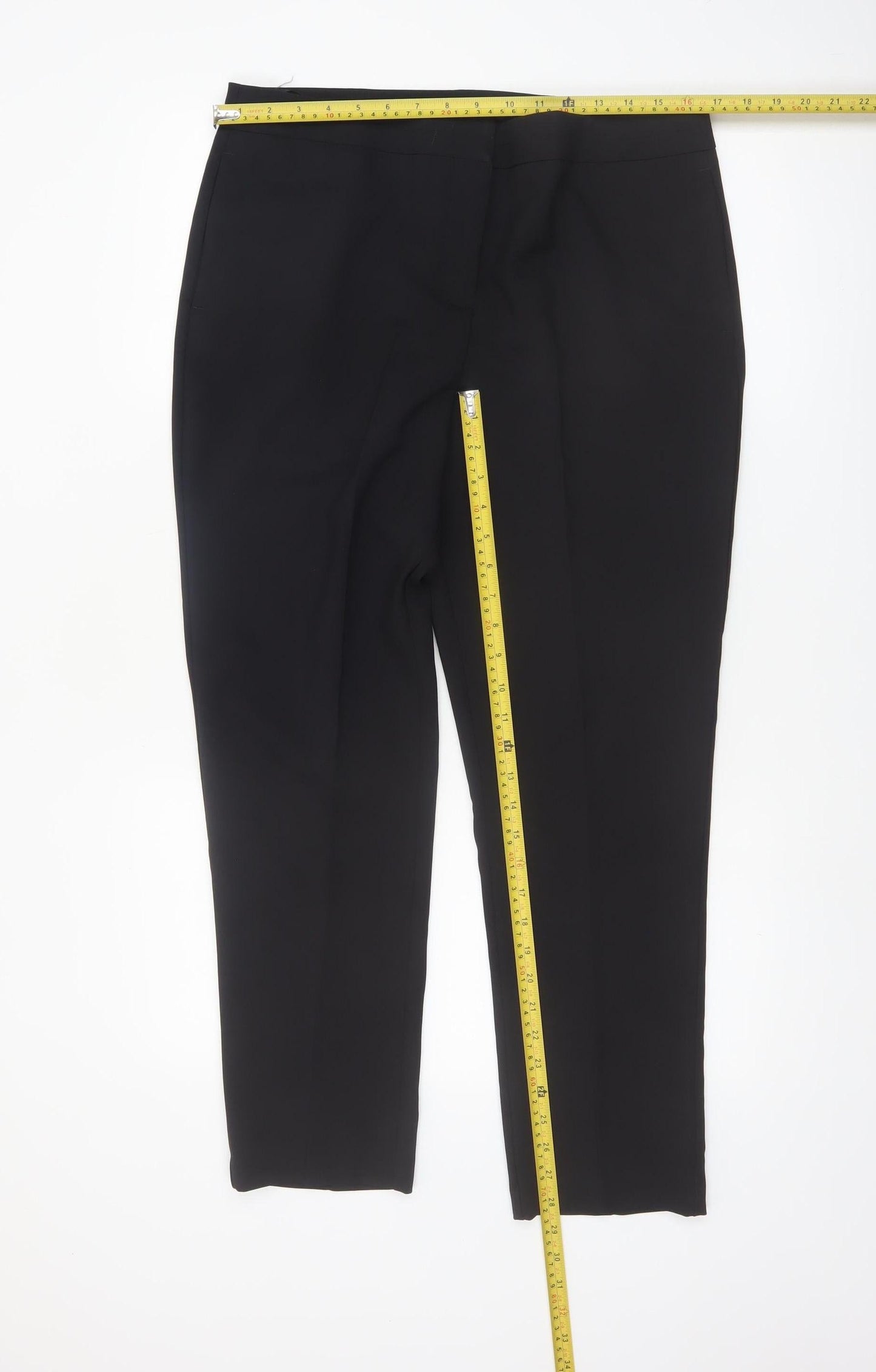 Bonmarché Womens Black Size 14 Straight Leg Polyester Trousers