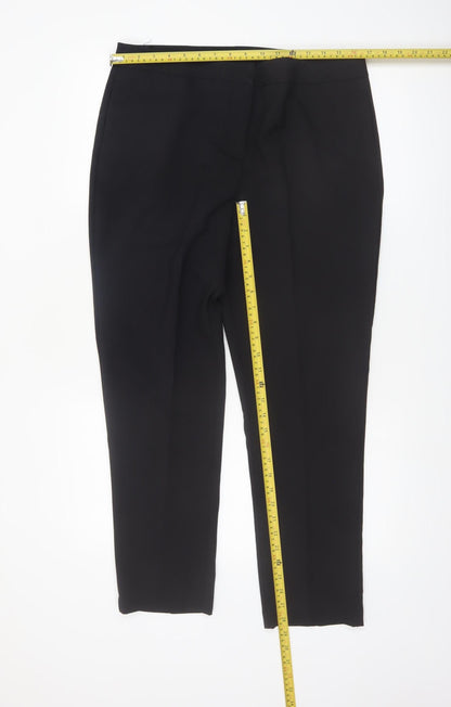 Bonmarché Womens Black Size 14 Straight Leg Polyester Trousers