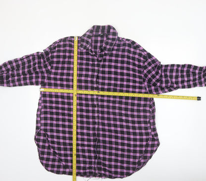 ZARA Women's Purple Check Flannel Button-Up Shirt Size S