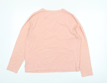 Wallis Women Pink Long Sleeve Rhinestone T-Shirt Size M