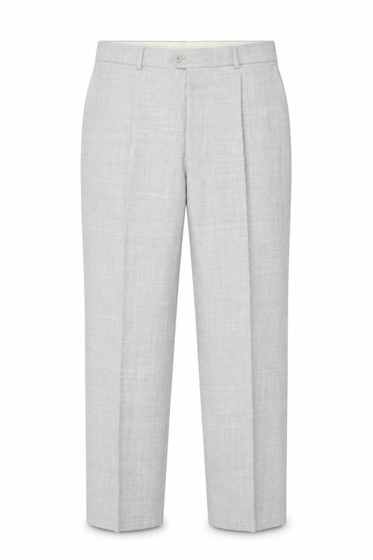 Lancers Men's Grey Wool Blend Dress Pants 32S Regular Fit Formal Trousers