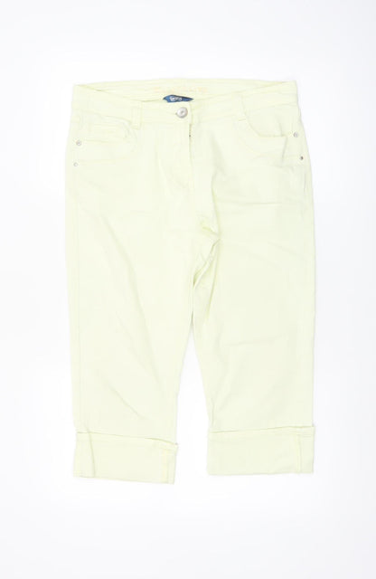 BHS Women’s Yellow Bermuda Shorts Size 14 Stretch Cotton