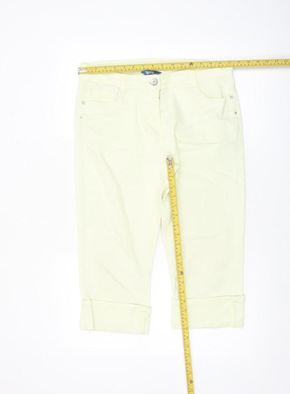 BHS Women’s Yellow Bermuda Shorts Size 14 Stretch Cotton