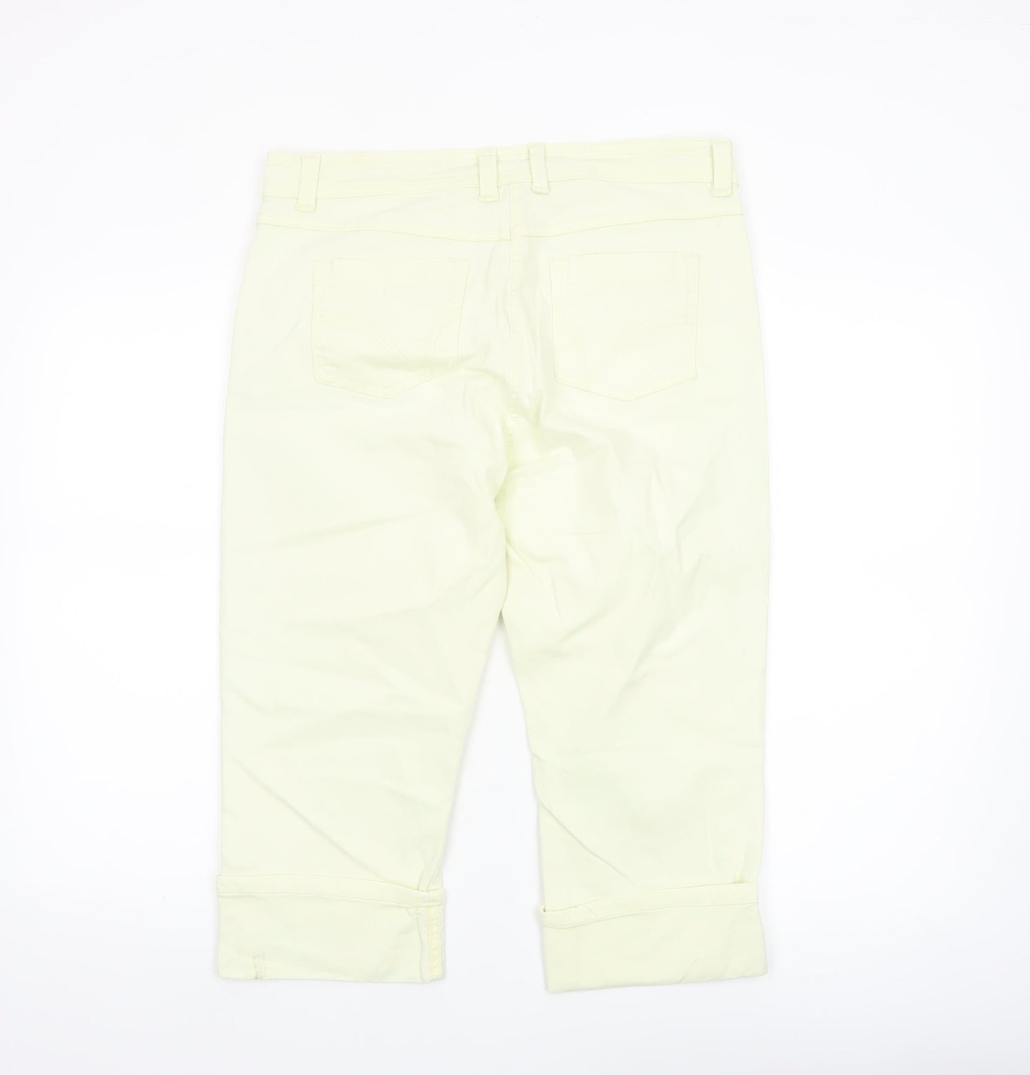BHS Women’s Yellow Bermuda Shorts Size 14 Stretch Cotton