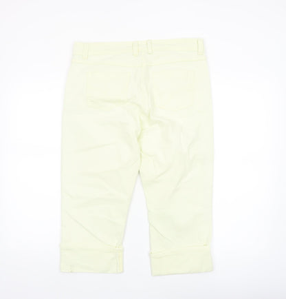 BHS Women’s Yellow Bermuda Shorts Size 14 Stretch Cotton