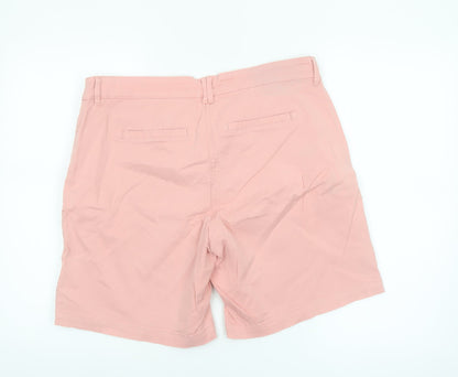 Next Women Pink Chino Shorts Size 14 Cotton Blend Casual