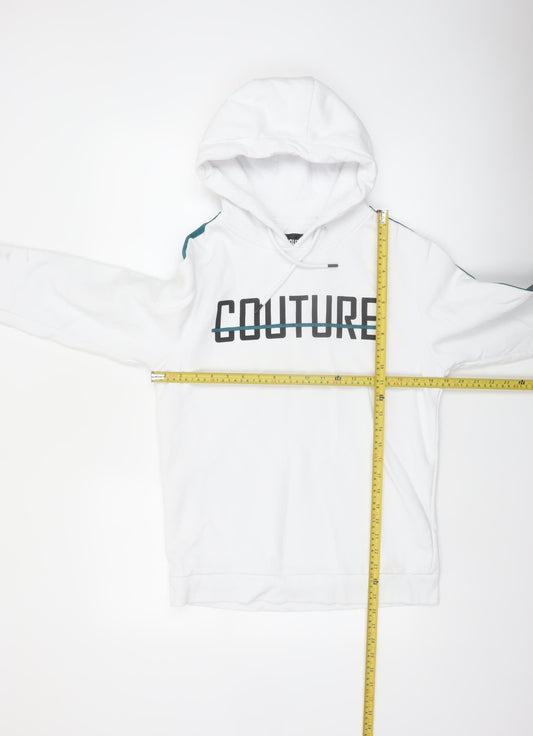 Fresh Couture Men’s White Hoodie Medium Designer Pullover