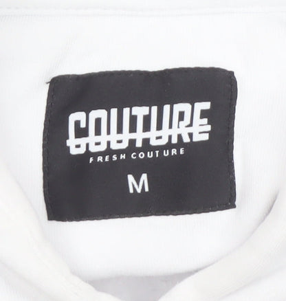 Fresh Couture Men’s White Hoodie Medium Designer Pullover