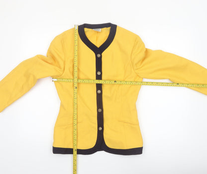Eastex Women's Yellow Woven Blazer Jacket UK 10 Single-Breasted Classic
