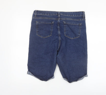 Pep&Co Women's Blue Denim Bermuda Shorts Size 14 Stretch