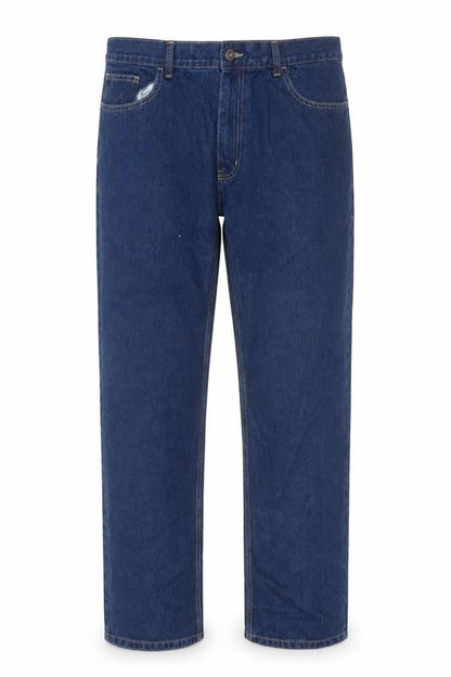 George Men's Blue Straight Jeans 40W 32L Cotton Denim