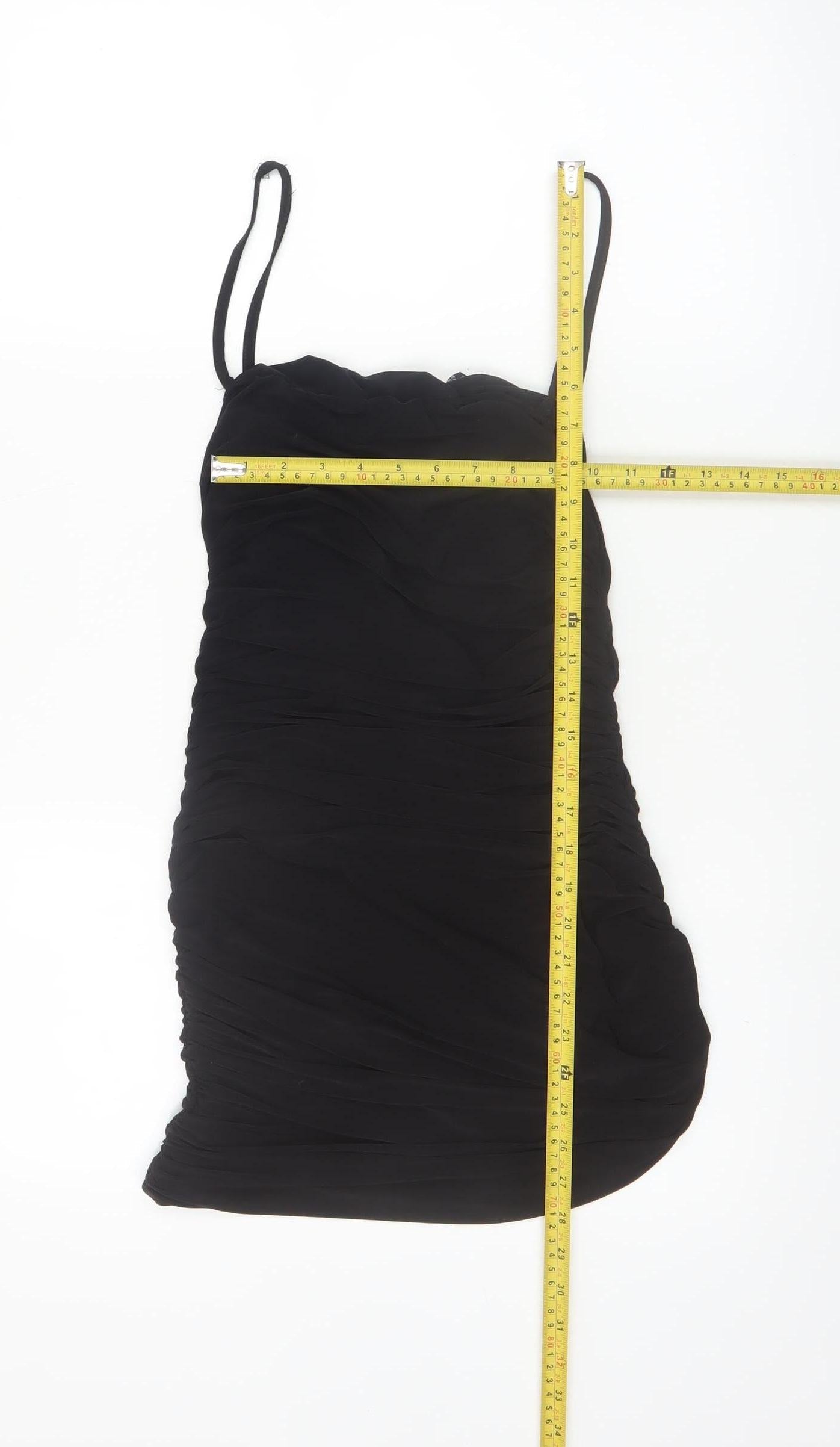 Saw It First Women's Black Size 10 Bodycon Ruched Mini Dress