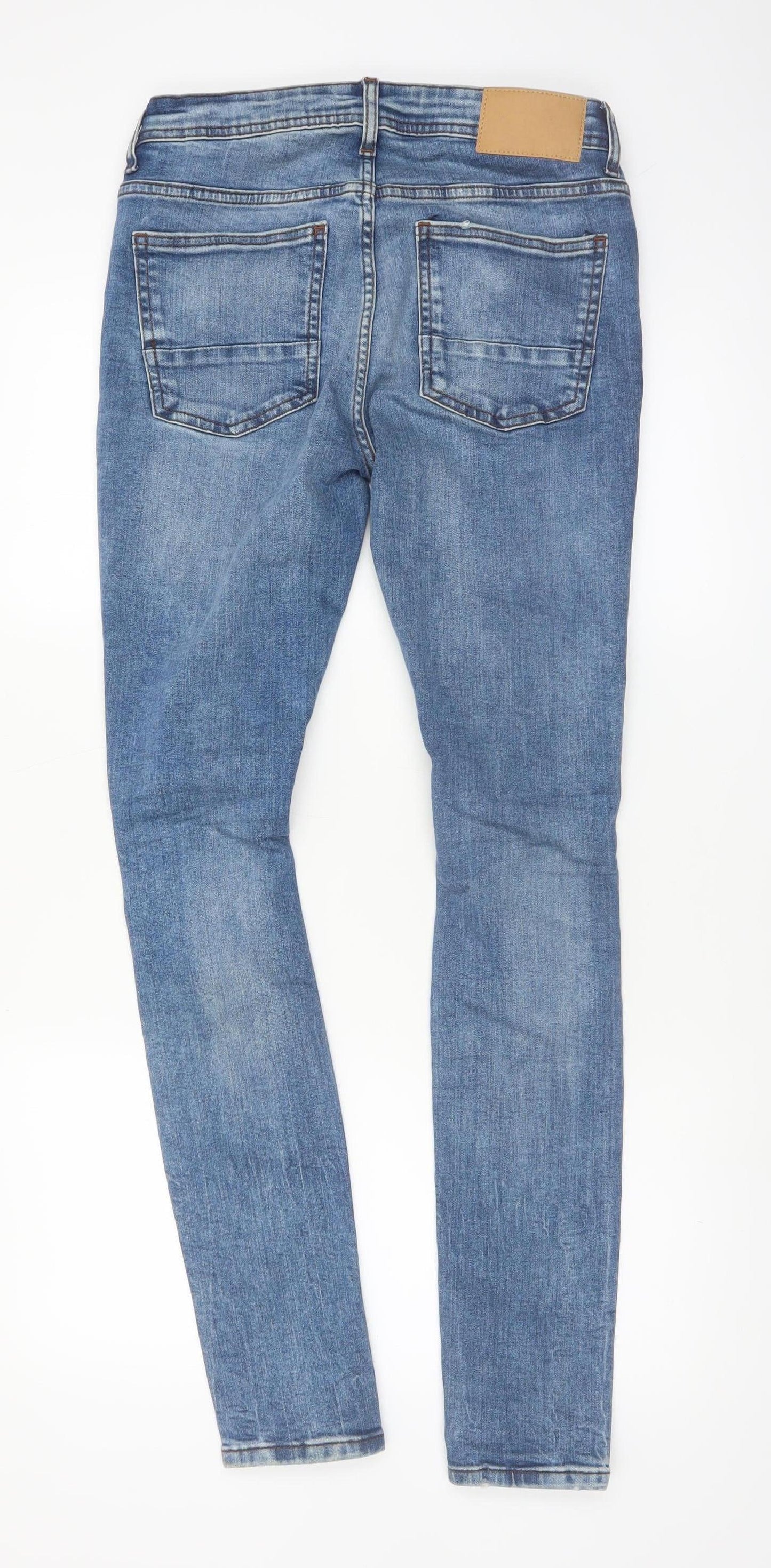 Denim Co Men’s Blue Super Skinny Distressed Jeans W30 L32
