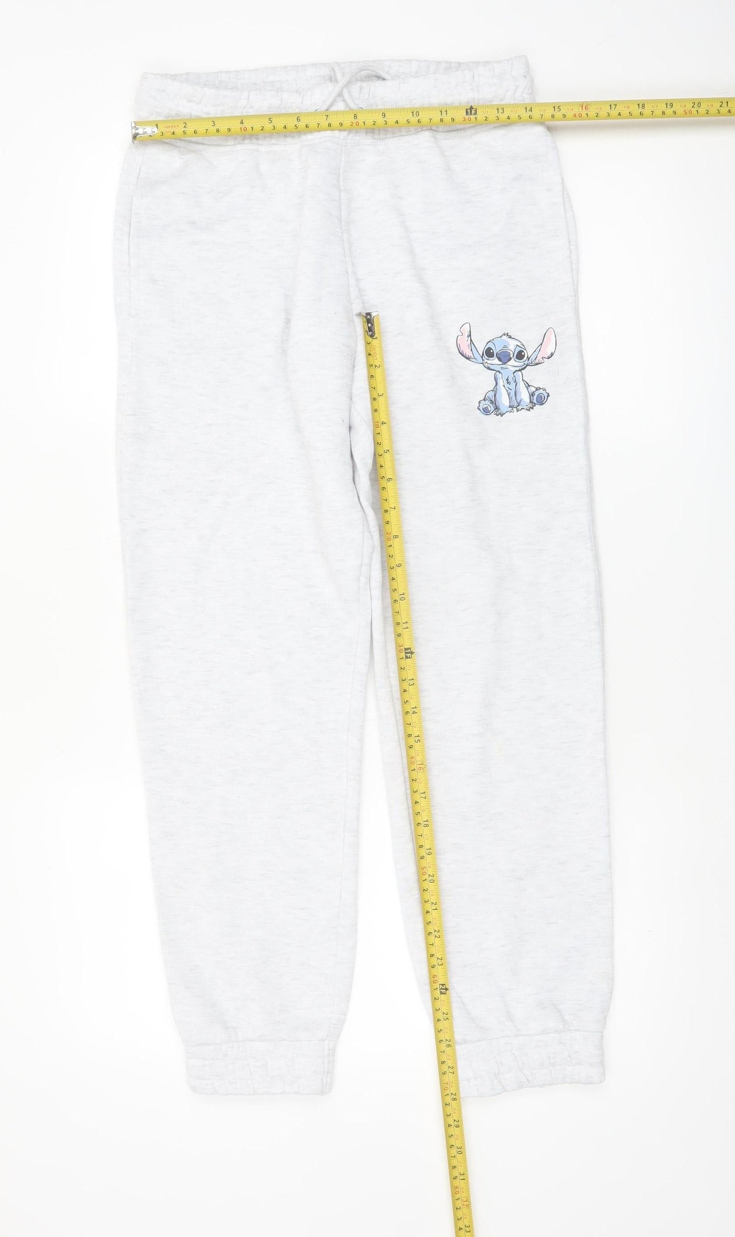 Disney Womens Grey XS Jogger Sweatpants with Stitch Embroidery