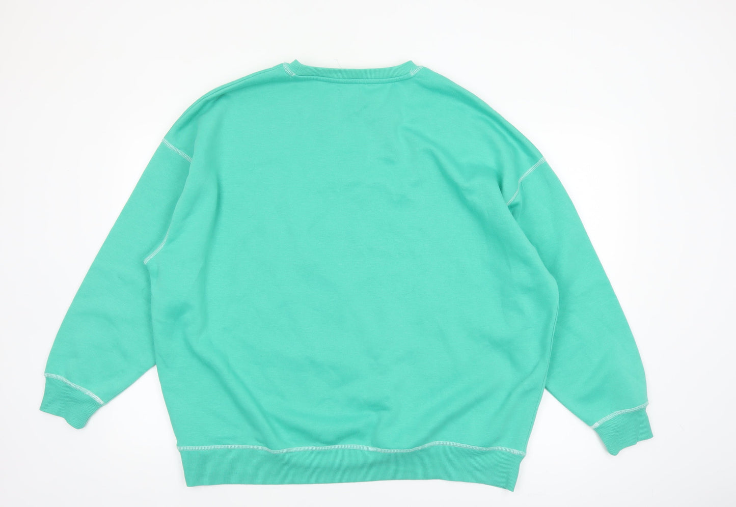 Disney x Primark Women Green Mickey Mouse Sweatshirt L Crew Neck