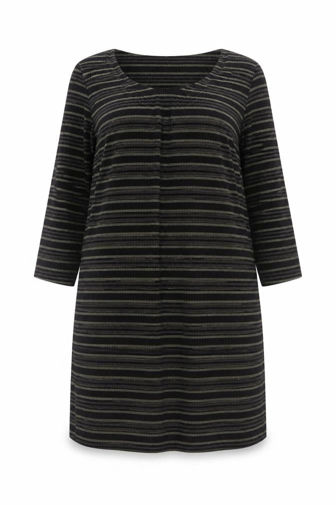 Bravissimo Women's Black Striped Knee Length Shift Dress Size 16