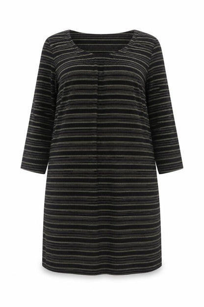 Bravissimo Women's Black Striped Knee Length Shift Dress Size 16