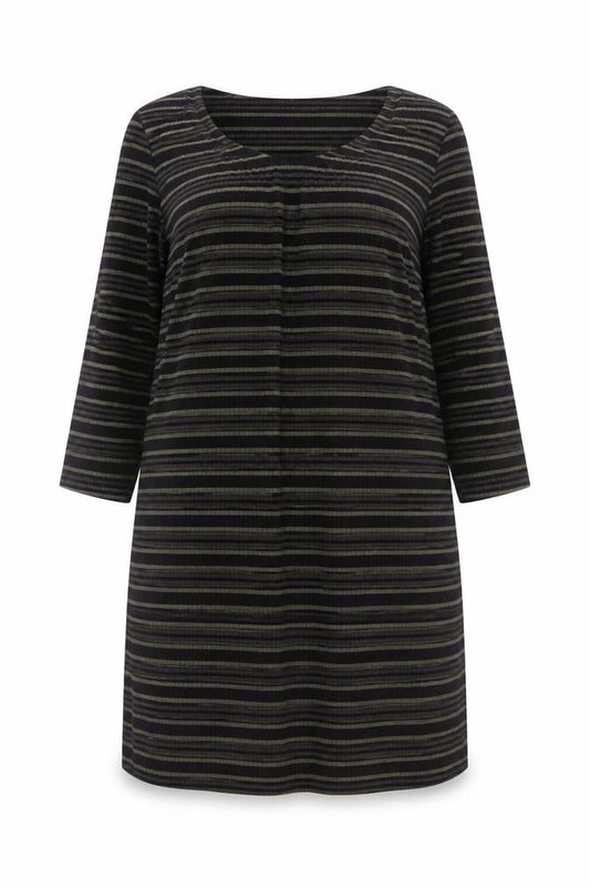 Bravissimo Women's Black Striped Knee Length Shift Dress Size 16