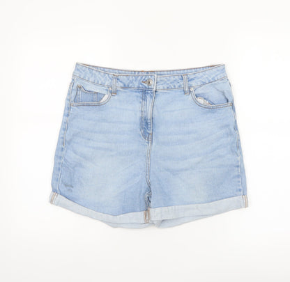 Papaya Women Blue Denim Boyfriend Shorts Size 14 Relaxed Fit