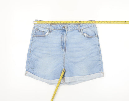 Papaya Women Blue Denim Boyfriend Shorts Size 14 Relaxed Fit