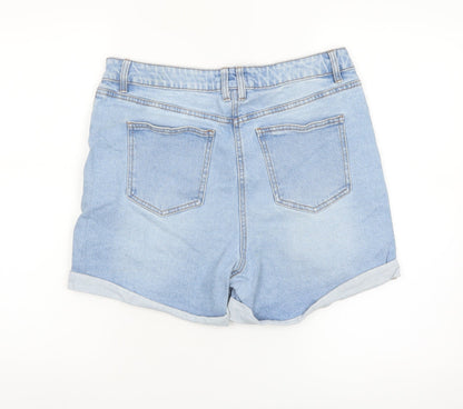 Papaya Women Blue Denim Boyfriend Shorts Size 14 Relaxed Fit