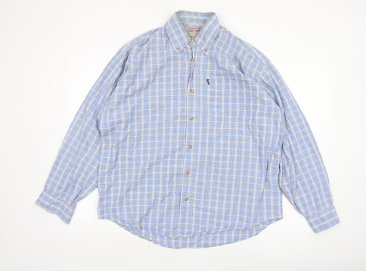 Watsons Heavies Men’s Blue Check Cotton Button-Up Shirt M