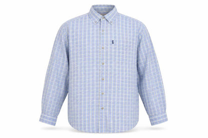 Watsons Heavies Men’s Blue Check Cotton Button-Up Shirt M