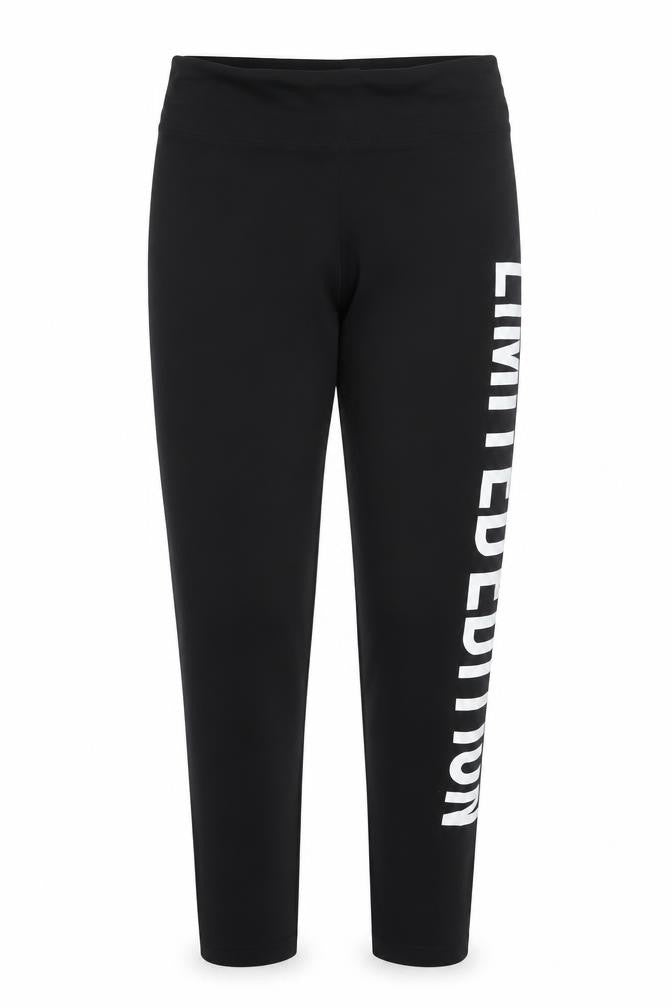 Golddigga Womens Black Leggings Size 12 Stretch Logo Print