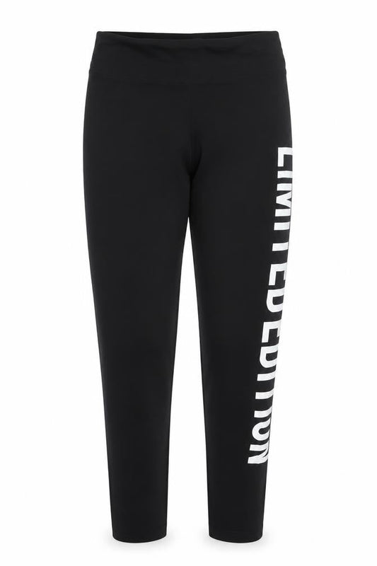 Golddigga Womens Black Leggings Size 12 Stretch Logo Print