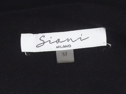Sioni Milano Women's Black M Pullover Jumper with 3D Flower Sleeves