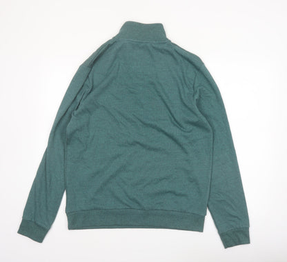 Next Men's Green 1/4 Zip Pullover Sweatshirt M Regular Fit