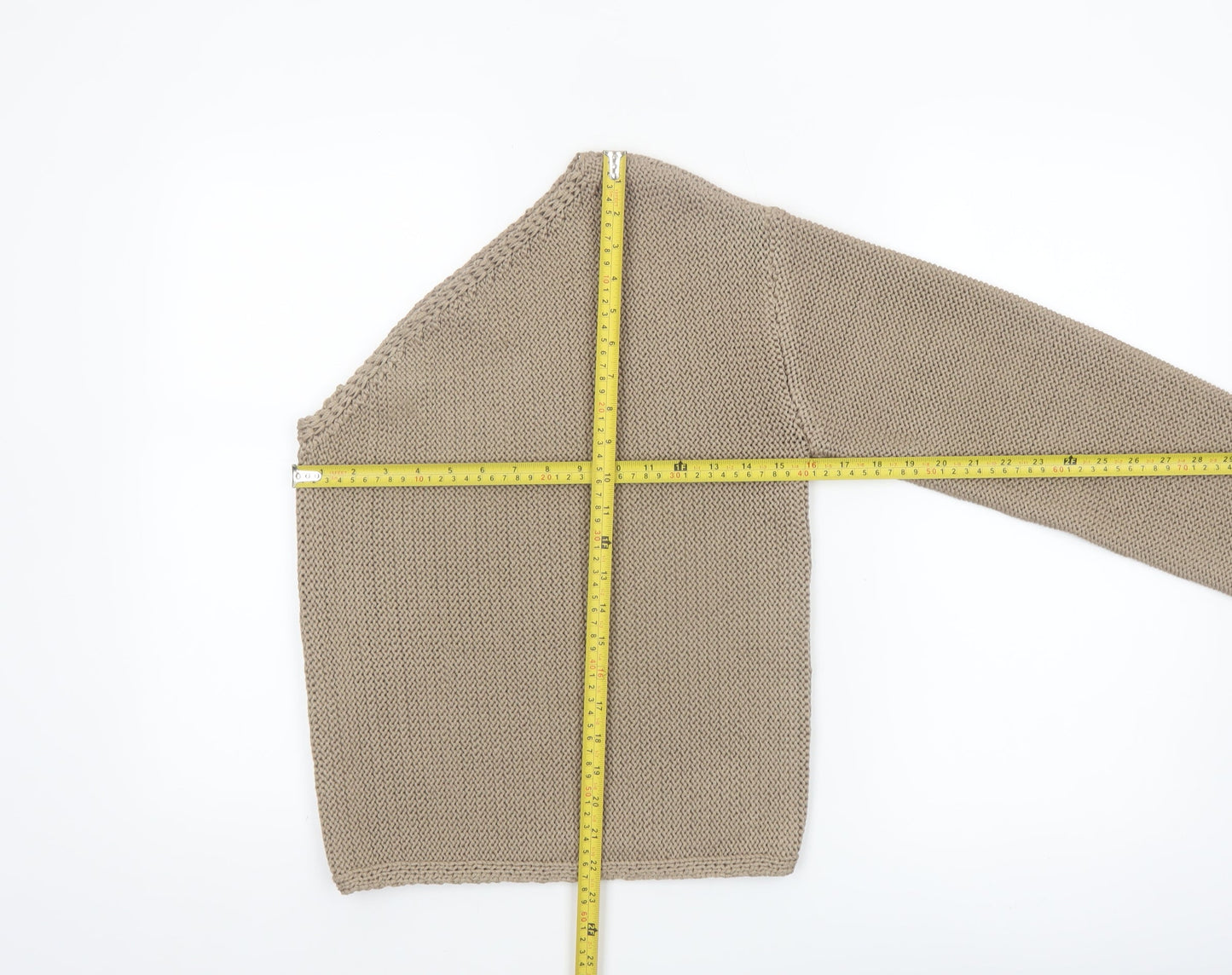 Marks and Spencer Womens Beige XS Asymmetrical Knit Jumper