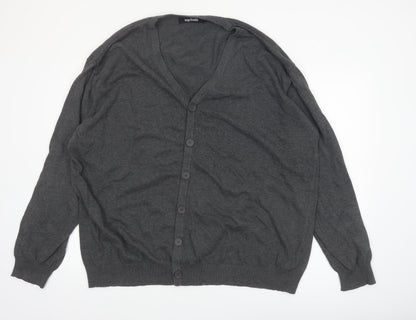 Bigdude Men’s Grey 3XL Cotton Button Cardigan Jumper