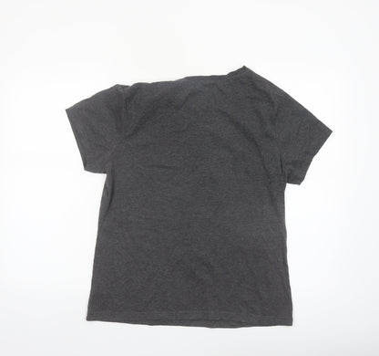 Disney Womens Grey Mickey Mouse Graphic T-Shirt Size M 12-14